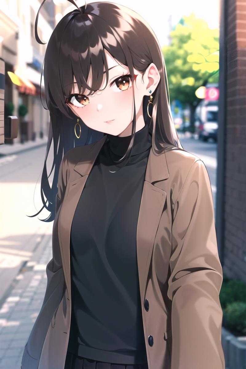 3978515151-3735115136-rolua,__1girl, ahoge, bangs, black skirt, black sweater, blue nails, blurry, blurry background, breasts, brown eyes, brown hair,.png